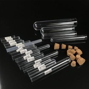 Test Tubes, 15Pcs 3ml Plastic Tube, Propagation Tubes, Test Tubes with Lids, Plastic Test Tubes, Test Tube, Test Tubes for Plants, Plastic Tubes with Caps, Clear Plastic Test Tubes with Cork Stoppers