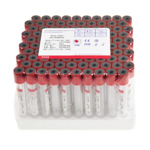 caphstion veterinary lab vacuum blood collection coagulation tubes no additive tube blood collection tube pet supplies, 5ml red 100pcs