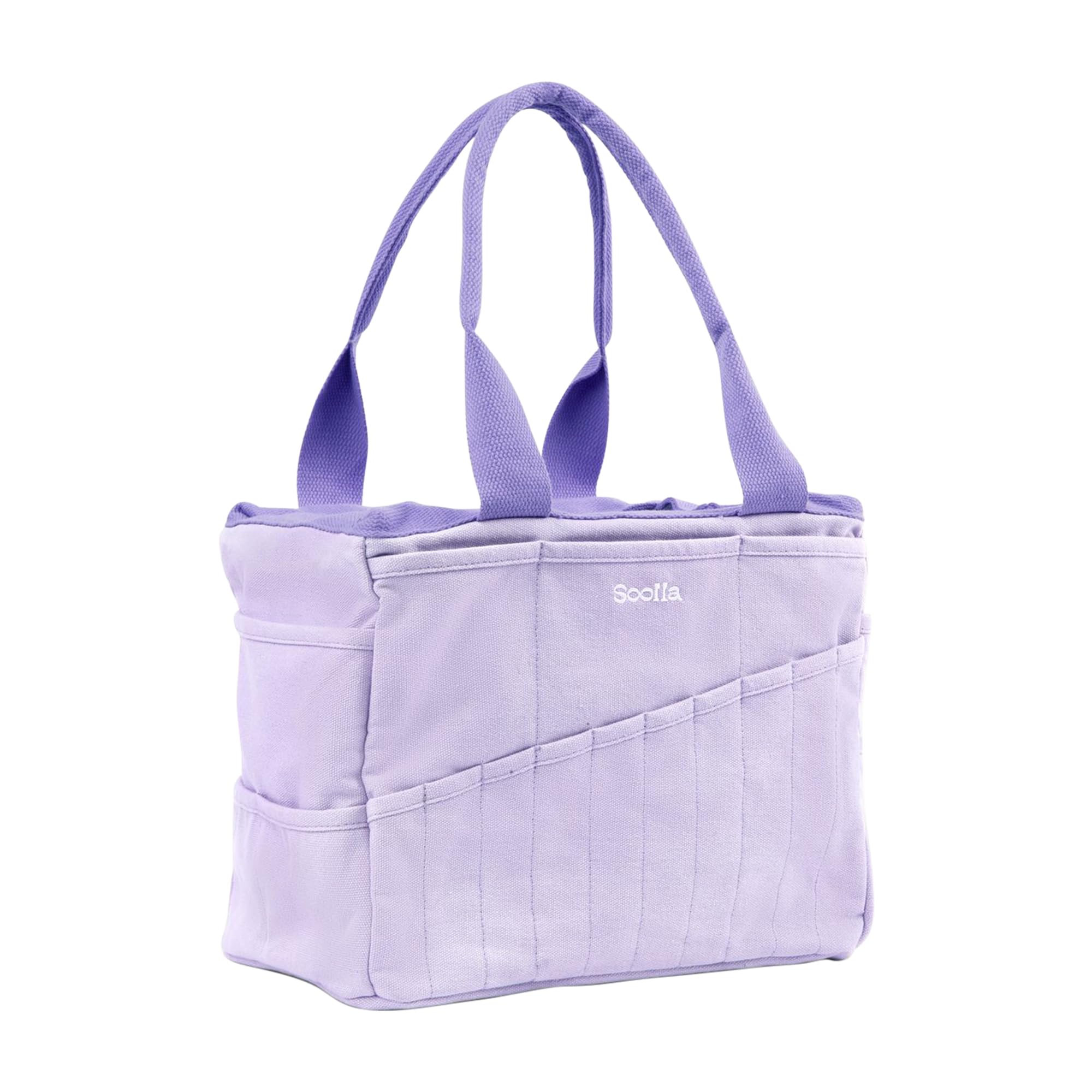 Soolla Studio Bag - World's Most Loved Art Supply & Pottery Tool Bag, Washable, Over 30 Pockets, 10 Premium Colors, Canvas Tote, Craft Organizer, Sewing, Knitting, Adults, Students, Kids (Lilac Love)