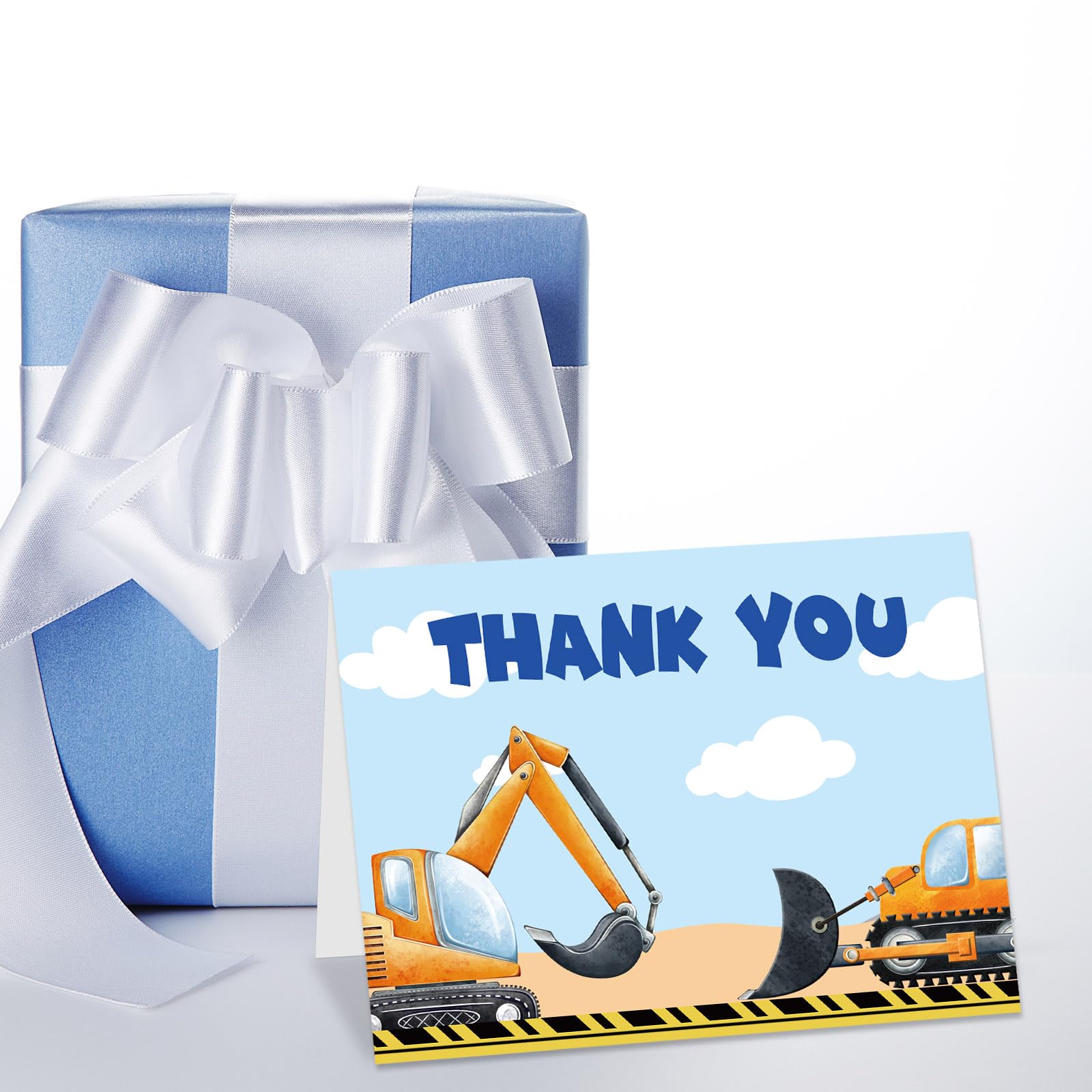 Construction Thank You Cards 24 Pack Kids Thank You Notes Greeting Cards with Envelopes Birthday Teacher Gift