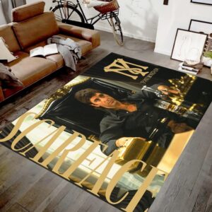 scarface rug, tony montana rug, fan rug, themed rug, custom gift unique, home decor, area rug, gift for him, patterned rug, non slip rug rughouse34_313.5 (47”x70”)=120x180cm