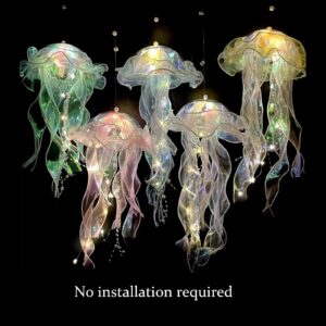 Jellyfish Hanging Decor,Party Decorations, Set of 5,Under The sea Party Decorations,Jellyfish Kit for Under The Sea Little Mermaid Party Decoration RPS-IND