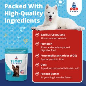 Pup Labs Tummy Essentials Probiotics for Dogs - Eliminate Digestive Dysfunction - Supports Gut Health - Dog Probiotics Support a Happy and Active Life - Made for All Dogs and in The USA, 30 Chews