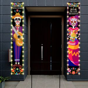 Dia De Los Muertos Decor Lighted Porch Sign, Dia De Muertos Decorations Dia De Los Muertos Banner, Dia De Los Muertos Door Decorations, Day Of The Dead Decorations Sign Banner tineit