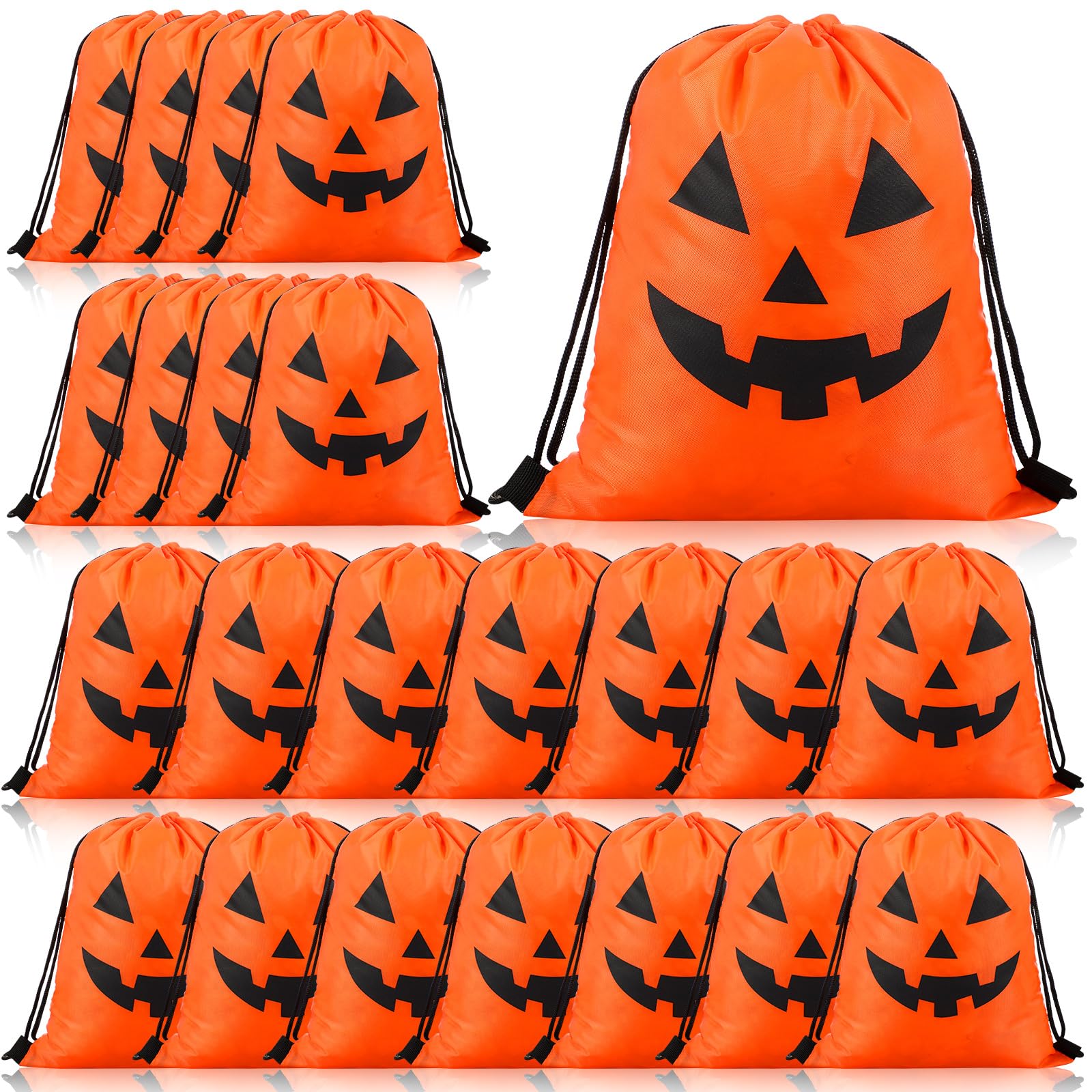 Silkfly 24 Pcs Halloween Drawstring Bags 12 x 10 Inch Trick or Treat Drawstring Backpack Bags Goody Gift Bags for Halloween Party