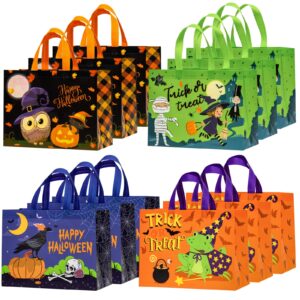 loveinside halloween medium recycled gifts bags with handles, reusable halloween party gift bag, shopping bag - 13" x 5" x 10", 12 pcs