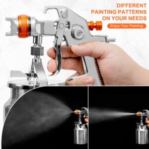 REFINE HVLP Spray Gun, Siphon Air Paint Sprayer Gun with 1.7mm 2mm Nozzle Sets, 1000CC Automotive Paint Gun with Air Regulator, Professional for Car, Furniture, House Painting