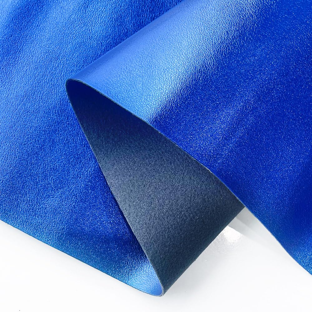 ONEART | Metallic Navy Blue Soft Faux Leather Fabric, 0.9 mm Lambskin Synthetic Pleather for Handbag Wallets Hair Bows Crafts