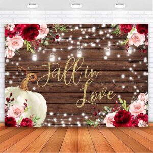 avezano bridal shower backdrop rustic fall bridal shower decorations fall in love backdrop engagement wedding party decor wedding backdrops for reception 7x5ft