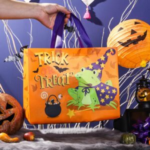 Loveinside Halloween Medium Recycled Gifts Bags with Handles, Reusable Halloween Party Gift Bag, Shopping Bag - 13" x 5" x 10", 1 Pcs, Frog Design