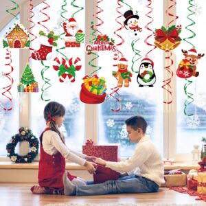 CCINEE 36pcs Christmas Hanging Foil Swirls, Xmas Hanging Decoration Christmas Foil Ceiling Hanging Swirls for Indoor Outdoor Christmas Holiday Party Supplies