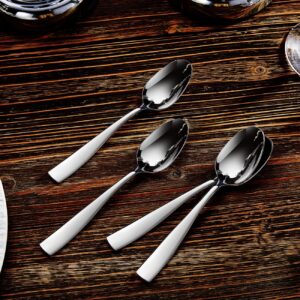 KEAWELL Premium 4-Piece Louis Spoon Set, 18/10 Stainless Steel, Set of 4, Fine Spoon Set with Squared Edge, Dishwasher Safe, Smooth and Solid (6.4" Teaspoon)