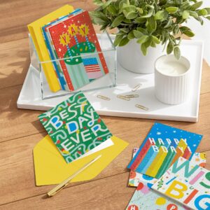 Hallmark Assorted Kids Birthday Cards (24 Blank Cards with Envelopes) Wish Big, Best Day Ever