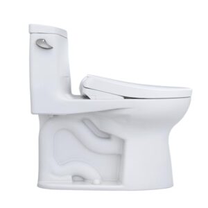 TOTO WASHLET+ UltraMax II One-Piece Elongated 1.28 GPF Toilet and WASHLET+ S7A Contemporary Bidet Seat, Cotton White - MW6044736CEFG#01