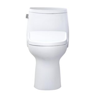 TOTO WASHLET+ UltraMax II One-Piece Elongated 1.28 GPF Toilet and WASHLET+ S7A Contemporary Bidet Seat, Cotton White - MW6044736CEFG#01