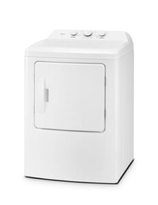 midea mlte37n1bww electric dryer, sensor dry, wrinkle care, air fluff, easy-using control panel, 12 total cycles, 6.7 cu.ft, white