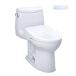 toto washlet+ ultramax ii one-piece elongated 1.28 gpf toilet with auto flush washlet+ s7a contemporary bidet seat, cotton white - mw6044736cefga#01