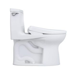 TOTO WASHLET+ UltraMax II 1G One-Piece Elongated 1.0 GPF Toilet and WASHLET+ S7A Contemporary Bidet Seat, Cotton White - MW6044736CUFG#01