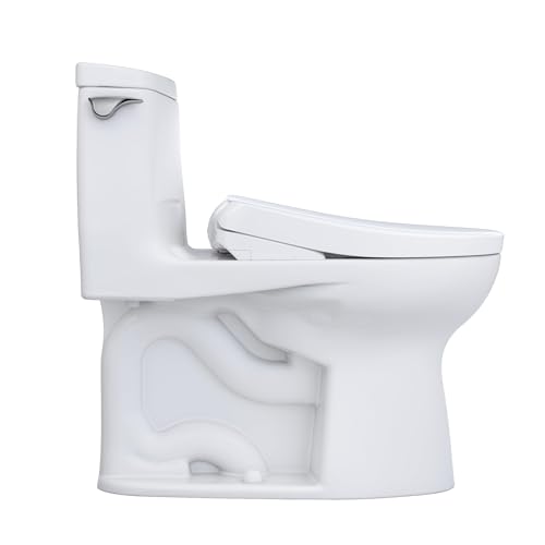 TOTO WASHLET+ UltraMax II 1G One-Piece Elongated 1.0 GPF Toilet and WASHLET+ S7A Contemporary Bidet Seat, Cotton White - MW6044736CUFG#01