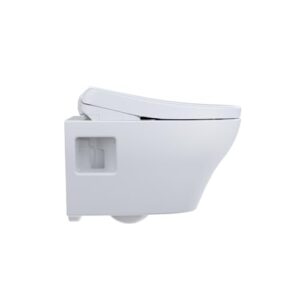 TOTO® WASHLET®+ EP Wall-Hung Elongated Toilet with S7 Contemporary Bidet Seat and DuoFit® In-Wall 0.9 and 1.28 GPF Dual-Flush Tank System, Matte Silver - CWT4284726CMFG#MS