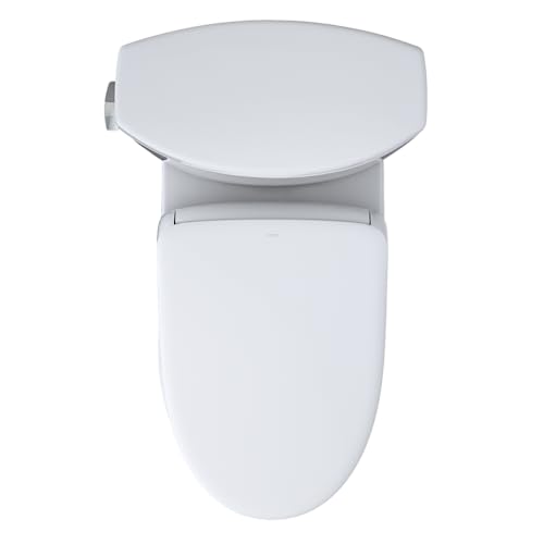 TOTO WASHLET+ Vespin II Two-Piece Elongated 1.28 GPF Toilet and WASHLET+ S7A Contemporary Bidet Seat, Cotton White - MW4744736CEFG#01