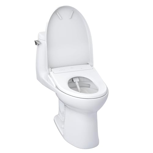 TOTO WASHLET+ UltraMax II 1G One-Piece Elongated 1.0 GPF Toilet and WASHLET+ S7A Contemporary Bidet Seat, Cotton White - MW6044736CUFG#01