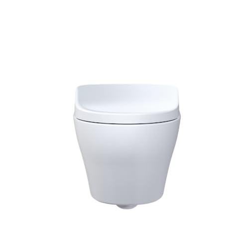 TOTO® WASHLET®+ EP Wall-Hung Elongated Toilet with S7 Contemporary Bidet Seat and DuoFit® In-Wall 0.9 and 1.28 GPF Dual-Flush Tank System, Matte Silver - CWT4284726CMFG#MS