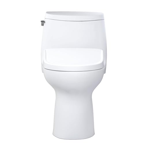 TOTO WASHLET+ UltraMax II 1G One-Piece Elongated 1.0 GPF Toilet and WASHLET+ S7A Contemporary Bidet Seat, Cotton White - MW6044736CUFG#01