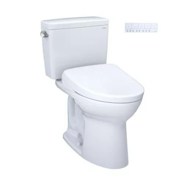 TOTO Drake WASHLET+ Two-Piece Elongated 1.6 GPF TORNADO FLUSH Toilet and S7A Contemporary Bidet Seat with Auto Flush, Cotton White - MW7764736CSGA#01