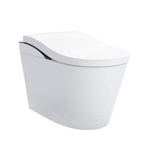 toto® neorest® ls dual flush 1.0 or 0.8 gf integrated bidet toilet, cotton white with black trim - ms8732cumfg#01b