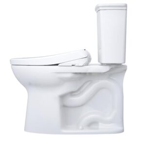 TOTO Drake Transitional WASHLET+ Two-Piece Elongated 1.28 GPF TORNADO FLUSH Toilet with S7A Contemporary Bidet Seat, Cotton White - MW7864736CEG#01