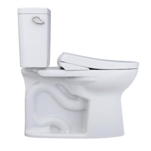 TOTO Drake WASHLET+ Two-Piece Elongated 1.6 GPF Universal Height TORNADO FLUSH Toilet and S7 Contemporary Bidet Seat with Auto Flush, Cotton White - MW7764726CSFGA#01