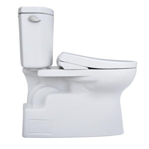 TOTO WASHLET+ Vespin II Two-Piece Elongated 1.28 GPF Toilet and WASHLET+ S7A Contemporary Bidet Seat, Cotton White - MW4744736CEFG#01