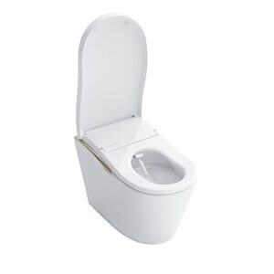 TOTO Neorest LS Dual Flush 1.0 or 0.8 GF Integrated Bidet Toilet, Cotton White with Nickel Trim - MS8732CUMFG#01N