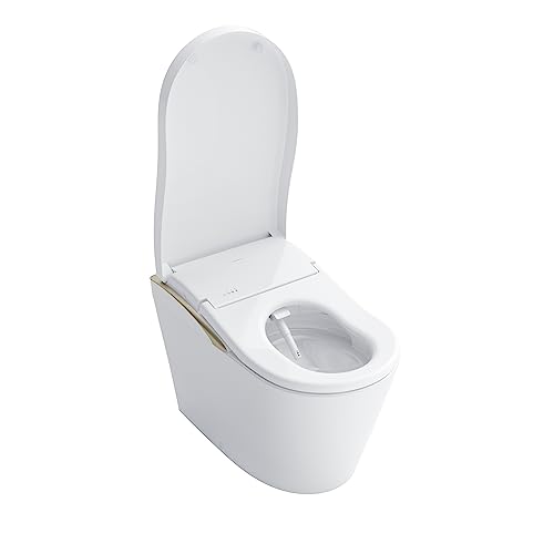 TOTO Neorest LS Dual Flush 1.0 or 0.8 GF Integrated Bidet Toilet, Cotton White with Nickel Trim - MS8732CUMFG#01N