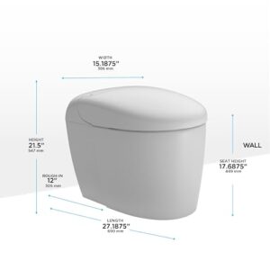 TOTO NEOREST® RS Dual Flush 1.0 or 0.8 GPF Toilet with Intergeated Bidet Seat and EWATER+, Cotton White - MS8341CUMFG#01