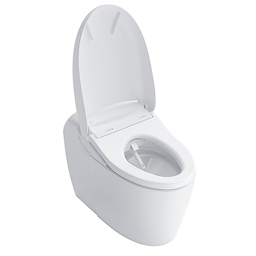 TOTO NEOREST® RS Dual Flush 1.0 or 0.8 GPF Toilet with Intergeated Bidet Seat and EWATER+, Cotton White - MS8341CUMFG#01