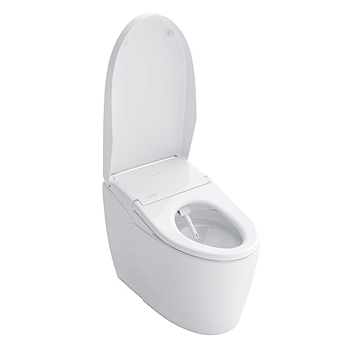 TOTO NEOREST® AS Dual Flush 1.0 or 0.8 GPF Toilet with Intergeated Bidet Seat and EWATER+, Cotton White - MS8551CUMFG#01