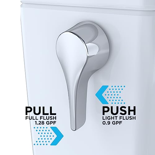 TOTO WASHLET+ Aquia IV Cube Two-Piece Elongated Dual Flush 1.28 and 0.9 GPF Toilet with S7 Contemporary Bidet Seat, Cotton White - MW4364726CEMFGN#01