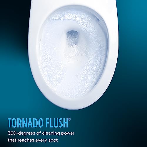 TOTO WASHLET+ UltraMax II One-Piece Elongated 1.28 GPF Toilet with Auto Flush WASHLET+ S7A Contemporary Bidet Seat, Cotton White - MW6044736CEFGA#01