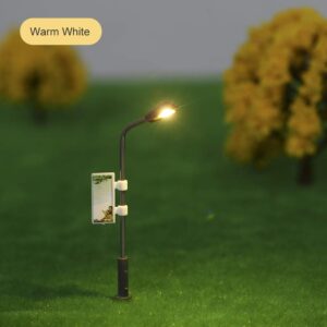 ERYUE 20pcs Warm White Model Street Lights Layout Lamppost Railway Train Garden Playground Scenery Led Lamp 1:100 Scale 110mm