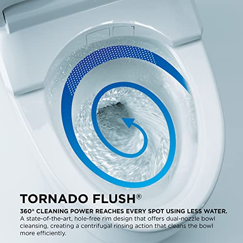 TOTO NEOREST® AS Dual Flush 1.0 or 0.8 GPF Toilet with Intergeated Bidet Seat and EWATER+, Cotton White - MS8551CUMFG#01