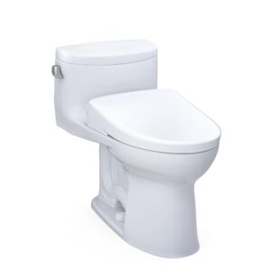 toto® washlet®+ supreme® ii one-piece elongated 1.28 gpf toilet and washlet®+ s7a contemporary bidet seat, cotton white - mw6344736cefg#01