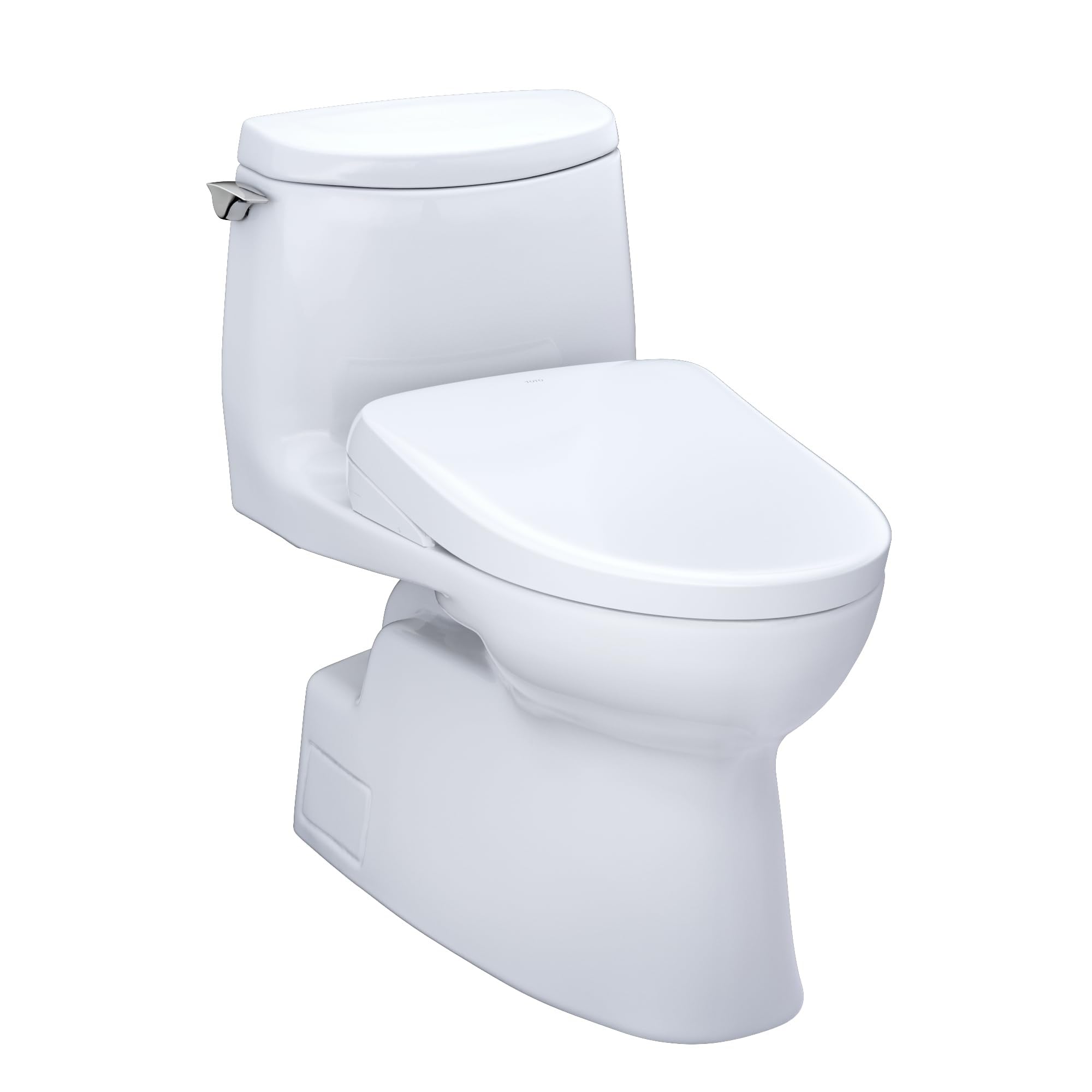 TOTO WASHLET+ Carlyle II 1G One-Piece Elongated 1.0 GPF Toilet and WASHLET+ S7 Contemporary Bidet Seat, Cotton White - MW6144726CUFG#01