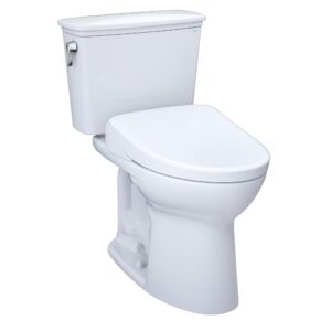 toto drake transitional washlet+ two-piece elongated 1.28 gpf universal height tornado flush toilet and s7a contemporary bidet seat with auto flush, cotton white - mw7864736cefga.10#01