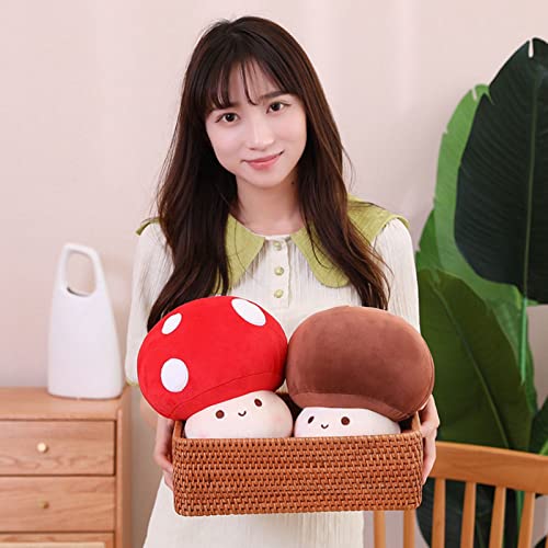 Alwoligag Cute Mushroom Plush Toy, Mushroom Stuffed Animal Throw Pillow Gift for Kids Adult 9 inch, Stuffed Mushroom Home Decor.