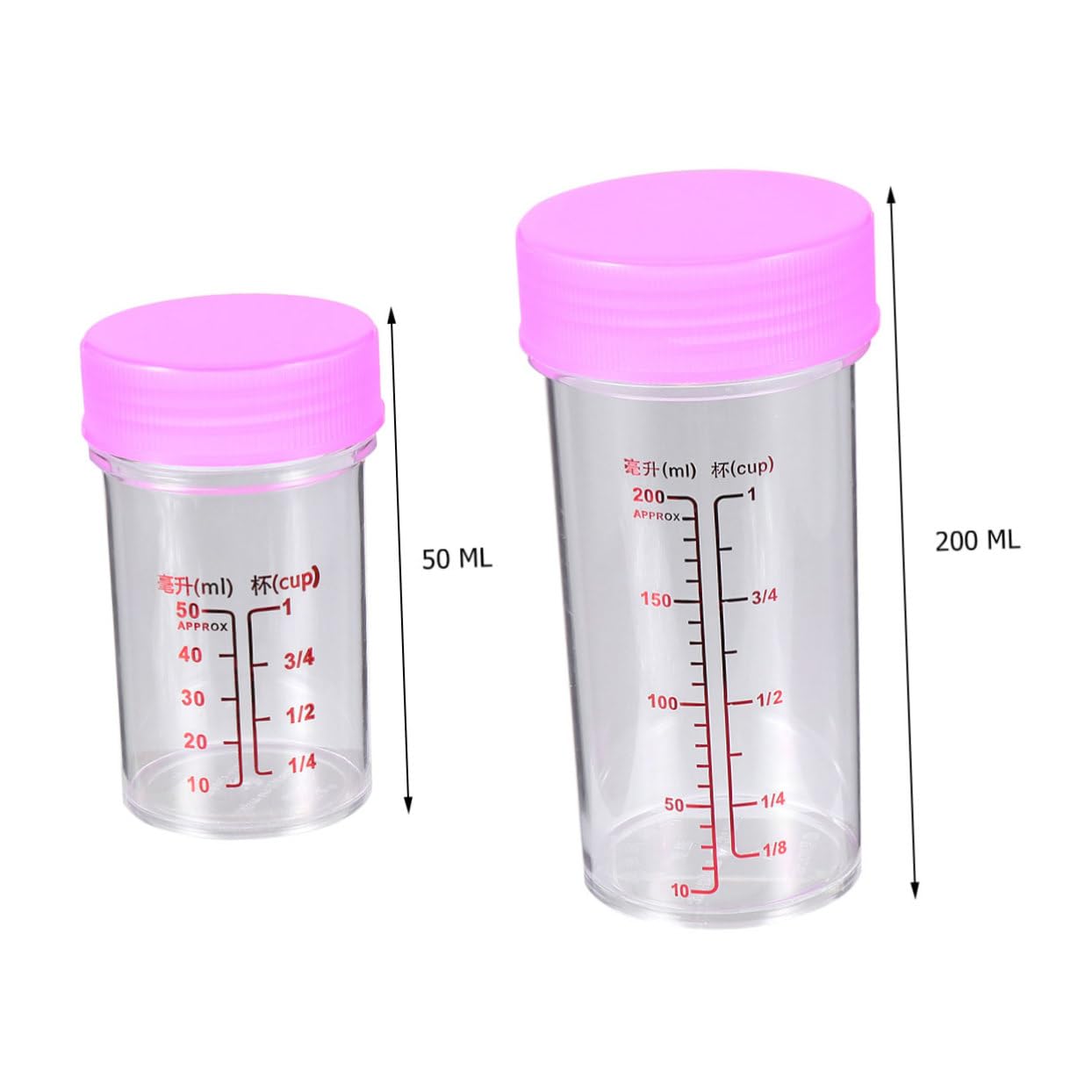 NUOBESTY 2 Set Scales Measuring Cups Test Tubes Laboratory Liquid Measuring Cup Laboratory Tube Liquid Measure Cup Chemistry Test Tube Screw Cap Test Tubes Lab Tubes Beaker Red Pp re-usable