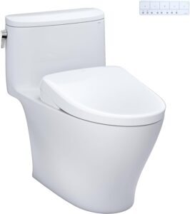 toto® washlet®+ nexus® one-piece elongated 1.28 gpf toilet with s7a contemporary bidet seat, cotton white - mw6424736cefg#01