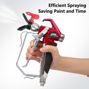 Airless Paint Spray Gun High Pressure 4000 PSI with Reversible 517 Nozzle Tip Guard Swivel Joint for Airless Paint Sprayers ZT-PRO