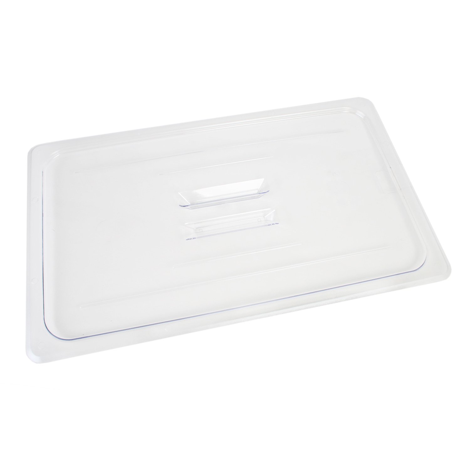 Thunder Group PLPA7000C Food Pan Cover, Full Size, Solid, Built-in Handle, Shatter and Scratch Resistant, Dishwasher Safe, Polycarbonate, Clear, NSF, Pack of 12